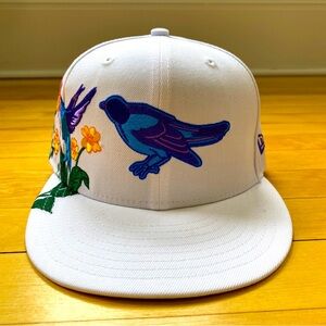 New Era 59FIFTY Baltimore Orioles Blooming Fitted Hat 7 3/8 Cooperstown White